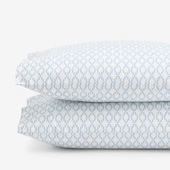 Feliciana Geo Garment Washed Cotton Percale Pillowcase Set - Blue Multi, King