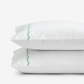Scallop Embroidered Premium Cool Egyptian Percale Pillowcase Set - Green, Standard