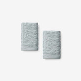 Floral Jacquard Washcloths, Set of 2 - Light Seaspray