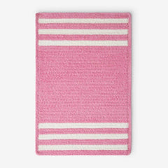 Chenille Border Stripe Handwoven Reversible Rug - Bright Pink, 3' x 5'