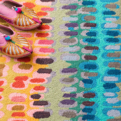 Paint Chip Hand Hooked Wool Rug - Multi, 2' x 3'