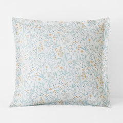 Clemencia Classic Cool Cotton Percale Sham - Mini Floral Pale Blue, Euro