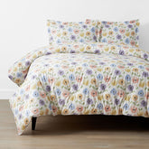Pastel Poppies Classic Cool Organic Cotton Percale Comforter Set - White, Twin/Twin XL