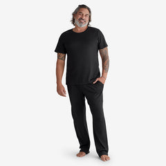 Pima Cotton Mens Pajama Set - Black, M