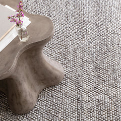 Chunky Handwoven Wool Rug - Gray, 5' x 8'