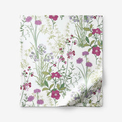 Bloom Meadow Classic Smooth Sateen Flat Bed Sheet - White Multi, Queen