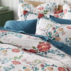 Holiday Print Classic Ultra-Cozy Cotton Velvet Flannel Sham - Vintage Blooms, Euro