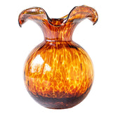 Hibiscus Glass Fluted Vases - Brown, Medium