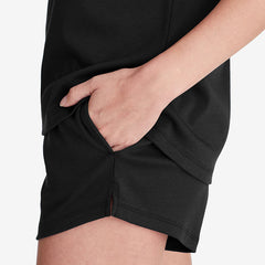 Pima Cotton Women's Shorts Set - Black, S