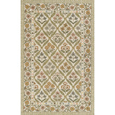 Floral Border Hand Tufted Wool Rug - Green Multi, 8' Runner