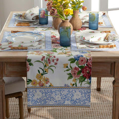 Garden Floral Cotton Table Runner - Natures Bouquet, 16 in. x 108 in.
