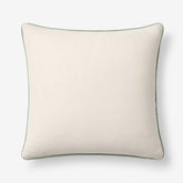 Multicolored with Contrast Piping Decorative Square Pillow Cover - Light Green, 20 in. x 20 in.