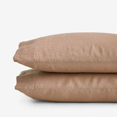 Premium Breathable Washed Linen Solid Pillowcase Set - Light Clay, King