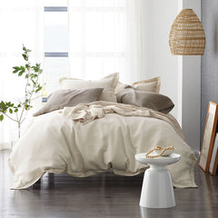 Premium Breathable Relaxed Linen Solid Duvet Cover - Parchment, Twin/Twin XL