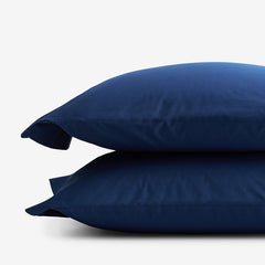 Classic Cool Organic Cotton Percale Solid Pillowcase Set - Navy, Standard