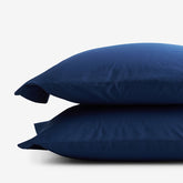 Classic Cool Organic Cotton Percale Solid Pillowcase Set - Navy, King