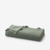 Classic All Season Breathable Cotton Knit Throw - Green