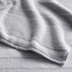 Plush Spa Stripe Bath Towel - Light Gray