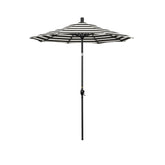 6' Round Outdoor Patio Umbrella, Aluminum with Push Button Tilt - Black Finish, Cabana Classic
