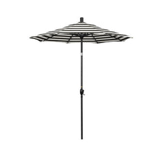 6' Round Outdoor Patio Umbrella, Aluminum with Push Button Tilt - Black Finish, Cabana Classic