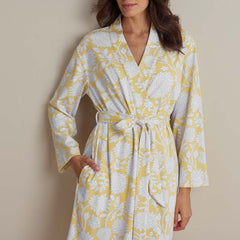 Printed Pima Cotton Women's Kimono Robe - Avignon, XS