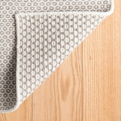 Honeycomb Handwoven Wool Rug - Ivory Gray, 2' x 3'