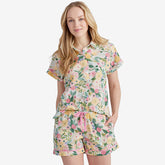 Printed Voile Women's Shorts Set - Garden Party, S