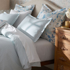 Clemencia Classic Cool Cotton Percale Sham - Geo Pale Blue, King