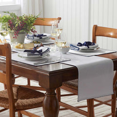Pom Fringe Table Runner - Blue, 16 in. x 90 in.