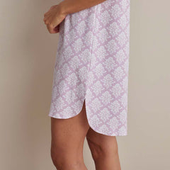 Printed Pima Cotton Women's Nightgown - Lisbon Mauve, XXL