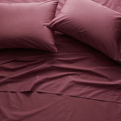 Classic Cool Cotton Percale Flat Bed Sheet - Plum, King/Cal King
