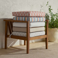 Replacement Boxed Edge Chair Cushion - Surround Stripe, 20 in. x 20 in.