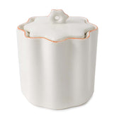 Scallop Cotton Jar - Cream and Amber