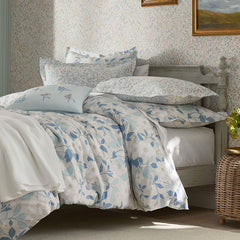 Clemencia Classic Cool Cotton Percale Sham - Floral Pale Blue, Standard