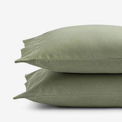 Classic Ultra-Cozy Cotton Velvet Flannel Pillowcase Set - Willow Green, Standard