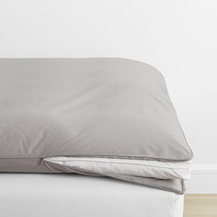 Classic Cool Cotton Percale Mattress Topper Cover - Gray Smoke, Twin
