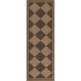 Diamond Checkered Outdoor Rug - Black, 2' 7" x 7' 6" Runner