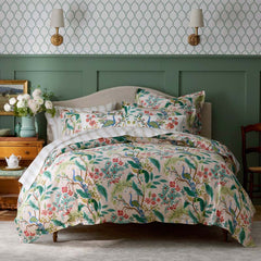 Estee Stripe Classic Smooth Sateen Bed Sheet Set - Beige Tan, Queen