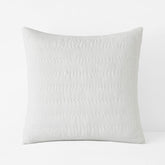 Premium Breathable Washed Linen Solid Quilted Sham - White, Euro