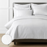 Marcella Premium Smooth Egyptian Cotton Sateen Oversized Duvet Cover - White, King/Cal King