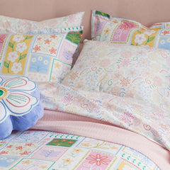 Floral Dream Classic Cool Organic Cotton Percale Duvet Cover Set - White Multi, Twin/Twin XL