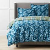 Nawab Floral Premium Smooth Sateen Reversible Duvet Cover - Blue Multi, Twin/Twin XL