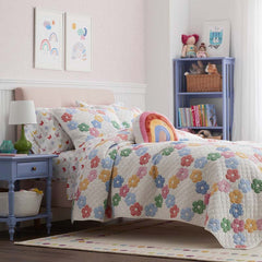 Daisy Patch Quilted Sham - White Multi, Standard
