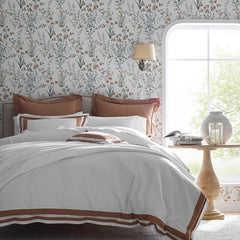 Double Border Wrinkle-Free Sateen Pillow Covers - Caramel, Boudoir