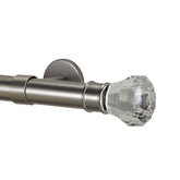Facets Finial and 1" diameter Rod Set - Stainless Steel, 120"
