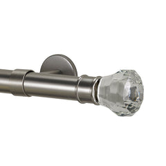 Facets Finial and 1" diameter Rod Set - Stainless Steel, 96"