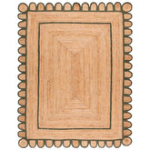 Scallop Border Handwoven Jute Rug - Olive, 5' x 8'