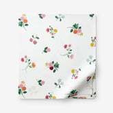 Ditsy Dahlia Classic Cool Cotton Percale Flat Bed Sheet - White Multi, Twin/Twin XL
