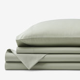 Classic Smooth Wrinkle-Free Sateen Bed Sheet Set - Laurel Green, Queen