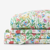 Garden Symphony Classic Cool Cotton Percale Bed Sheet Set - Multi, King